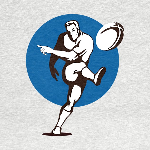 Rugby Kicker Retro by retrovectors